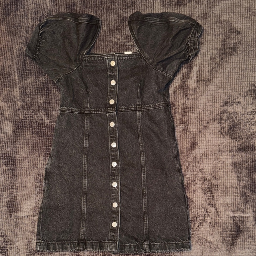 Levi's Black Button-Front Mini Dress